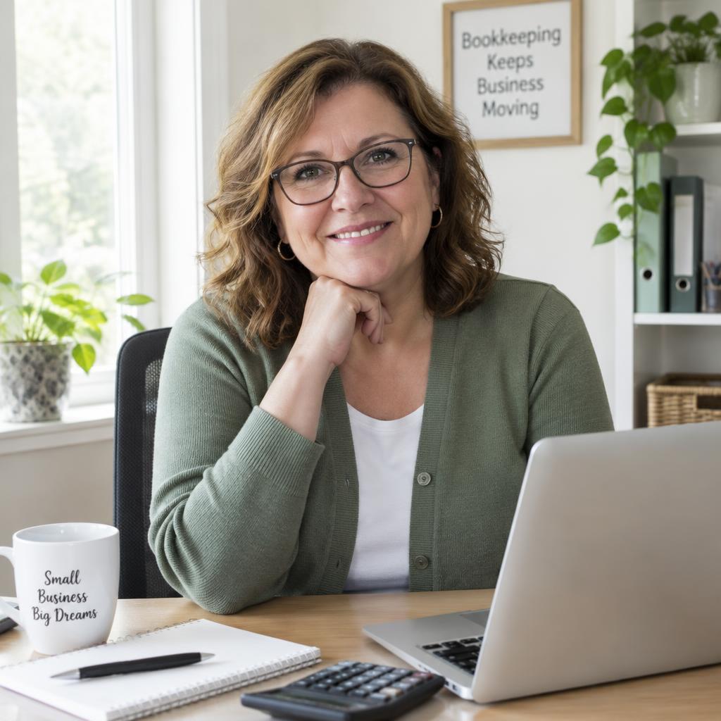 Catherine Coad at her desk